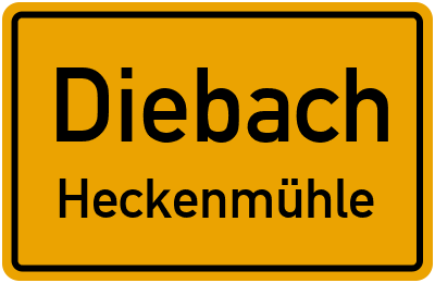 Straßenverzeichnis Diebach Heckenmühle