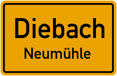 Straßenverzeichnis Diebach Neumühle