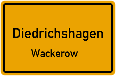 Straßenverzeichnis Diedrichshagen Wackerow