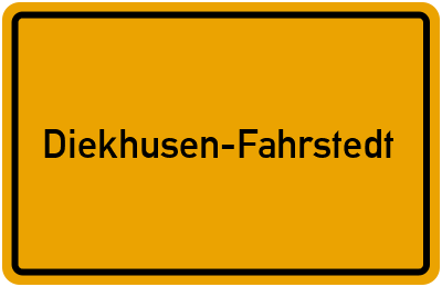 Ortsschild von Gemeinde Diekhusen-Fahrstedt in Schleswig-Holstein