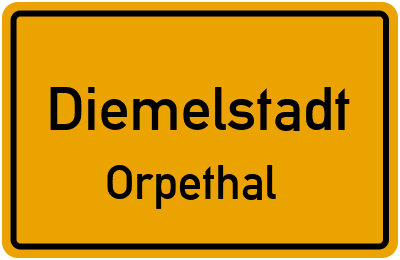 Ortsschild Diemelstadt Orpethal