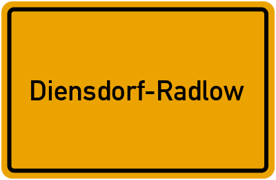 Ortsschild von Gemeinde Diensdorf-Radlow in Brandenburg