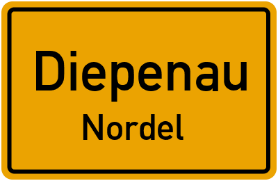 Ortsschild Diepenau Nordel