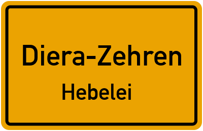 Straßenverzeichnis Diera-Zehren Hebelei