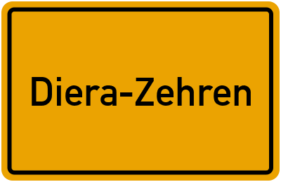 Ortsschild von Gemeinde Diera-Zehren in Sachsen