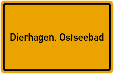 Ortsschild von Dierhagen, Ostseebad in Mecklenburg-Vorpommern