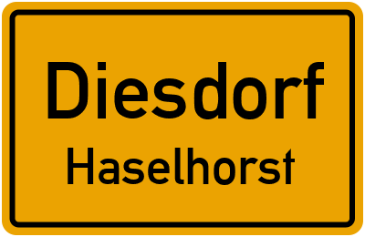 Ortsschild Diesdorf Haselhorst