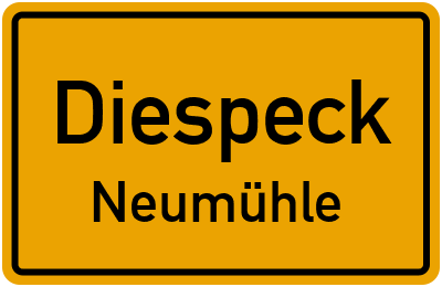 Ortsschild Diespeck Neumühle