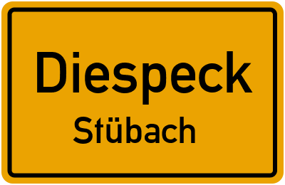 Straßenverzeichnis Diespeck Stübach