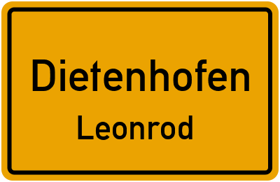 Ortsschild Dietenhofen Leonrod