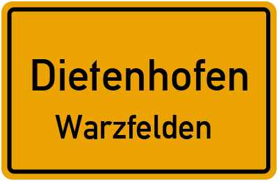 Ortsschild Dietenhofen Warzfelden