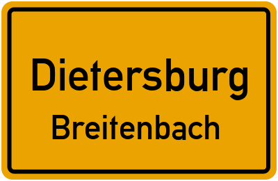Ortsschild Dietersburg Breitenbach