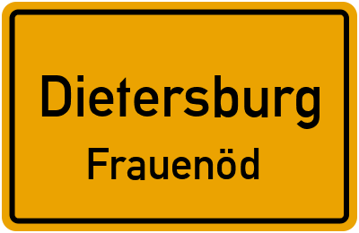 Straßenverzeichnis Dietersburg Frauenöd