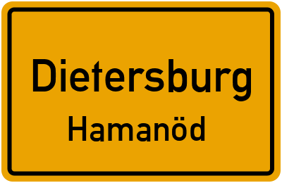 Straßenverzeichnis Dietersburg Hamanöd
