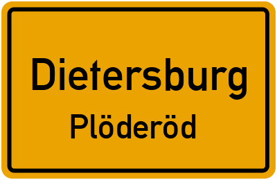 Straßenverzeichnis Dietersburg Plöderöd