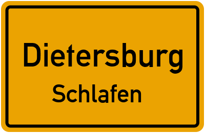 Ortsschild Dietersburg Schlafen