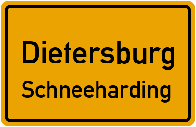 Ortsschild Dietersburg Schneeharding