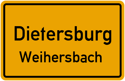 Straßenverzeichnis Dietersburg Weihersbach