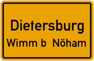 Straßenverzeichnis Dietersburg Wimm b. Nöham