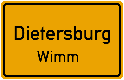 Straßenverzeichnis Dietersburg Wimm