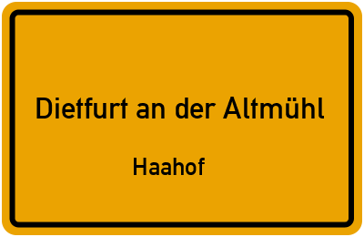 Straßenverzeichnis Dietfurt an der Altmühl Haahof