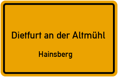 Straßenverzeichnis Dietfurt an der Altmühl Hainsberg