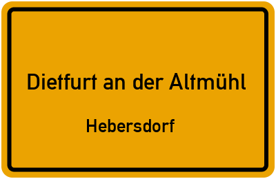Straßenverzeichnis Dietfurt an der Altmühl Hebersdorf