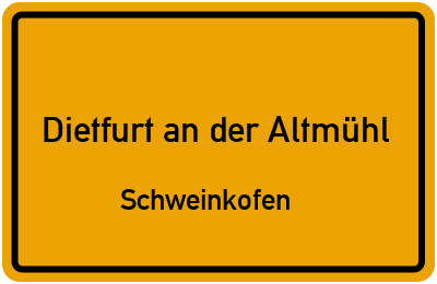 Straßenverzeichnis Dietfurt an der Altmühl Schweinkofen
