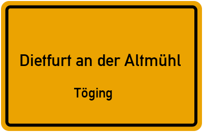 Straßenverzeichnis Dietfurt an der Altmühl Töging