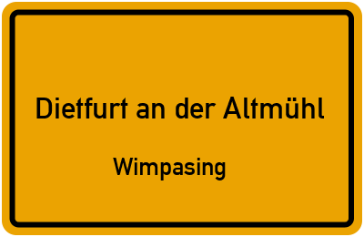 Straßenverzeichnis Dietfurt an der Altmühl Wimpasing
