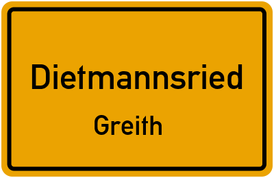 Ortsschild Dietmannsried Greith