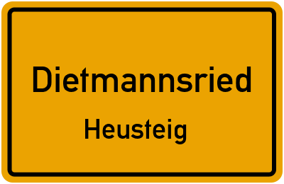 Ortsschild Dietmannsried Heusteig