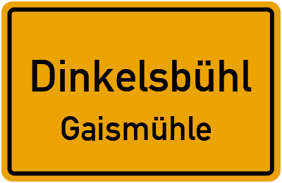 Straßenverzeichnis Dinkelsbühl Gaismühle