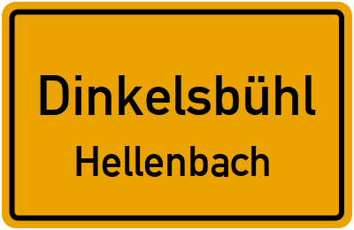 Ortsschild Dinkelsbühl Hellenbach