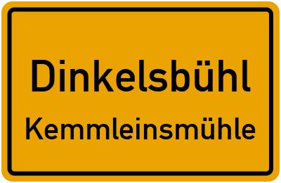 Straßenverzeichnis Dinkelsbühl Kemmleinsmühle