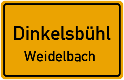 Ortsschild Dinkelsbühl Weidelbach