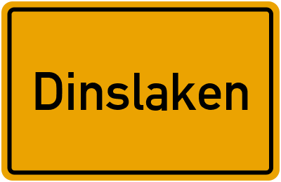 Ortsschild von Dinslaken in Nordrhein-Westfalen