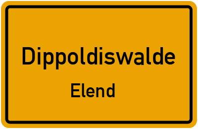 Ortsschild Dippoldiswalde Elend