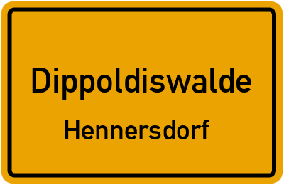 Ortsschild Dippoldiswalde Hennersdorf