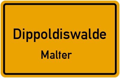 Ortsschild Dippoldiswalde Malter