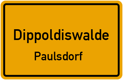 Ortsschild Dippoldiswalde Paulsdorf