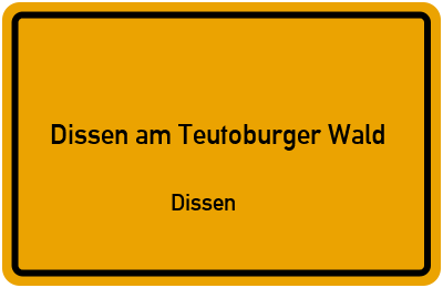 Straßenverzeichnis Dissen am Teutoburger Wald Dissen