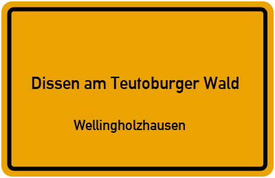 Straßenverzeichnis Dissen am Teutoburger Wald Wellingholzhausen
