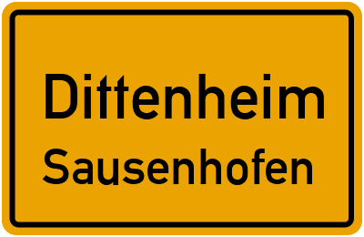 Ortsschild Dittenheim Sausenhofen