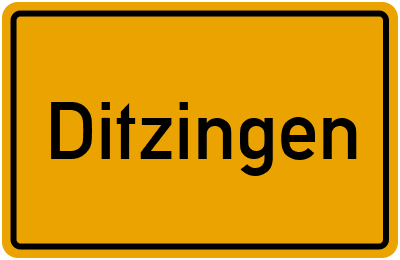 Ortsschild von Stadt Ditzingen in Baden-Württemberg