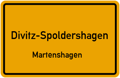 Straßenverzeichnis Divitz-Spoldershagen Martenshagen