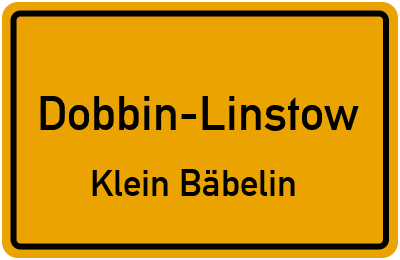 Straßenverzeichnis Dobbin-Linstow Klein Bäbelin