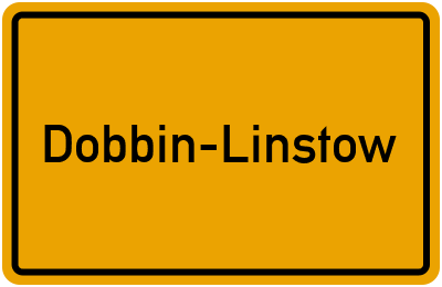 Ortsschild von Dobbin-Linstow in Mecklenburg-Vorpommern
