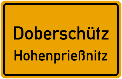 Straßenverzeichnis Doberschütz Hohenprießnitz