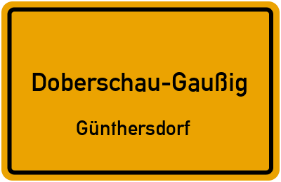Straßenverzeichnis Doberschau-Gaußig Günthersdorf